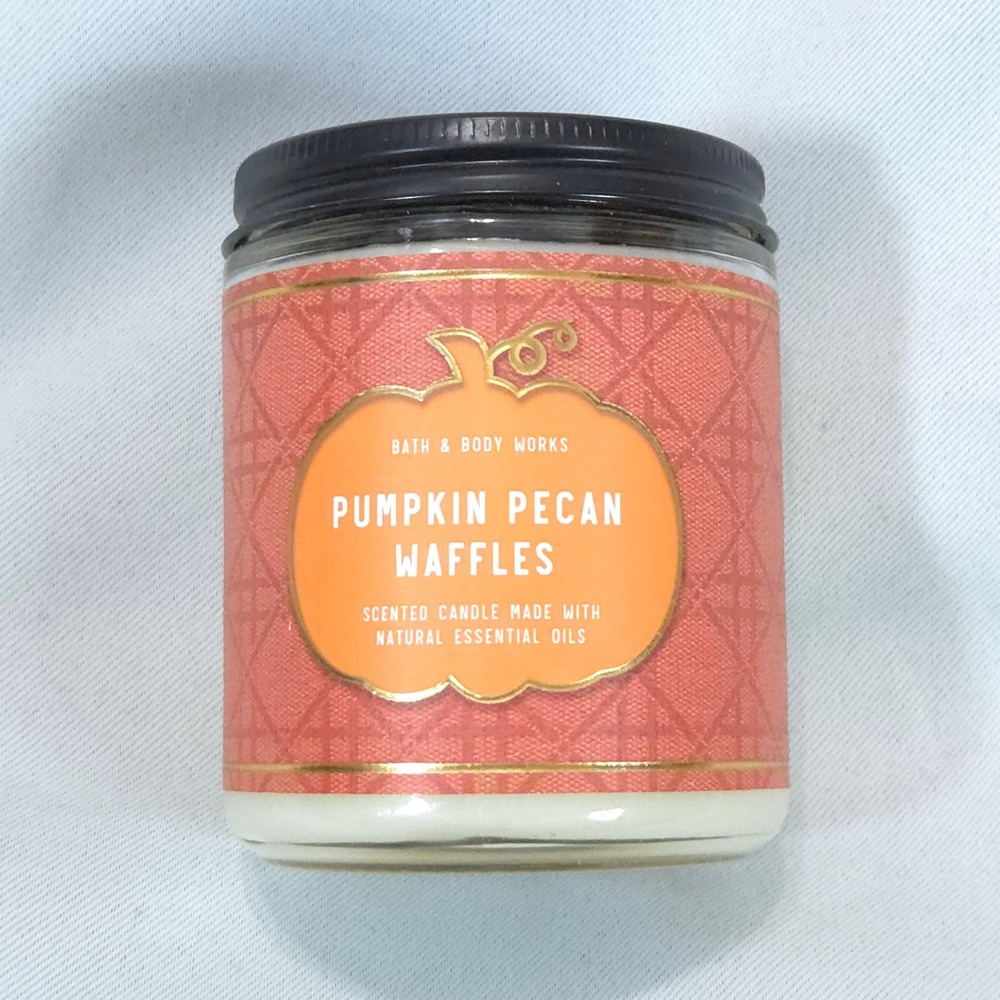 Bath Body Works Pumpkin Pecan Waffles Single Wick Scented Candle 7oz New